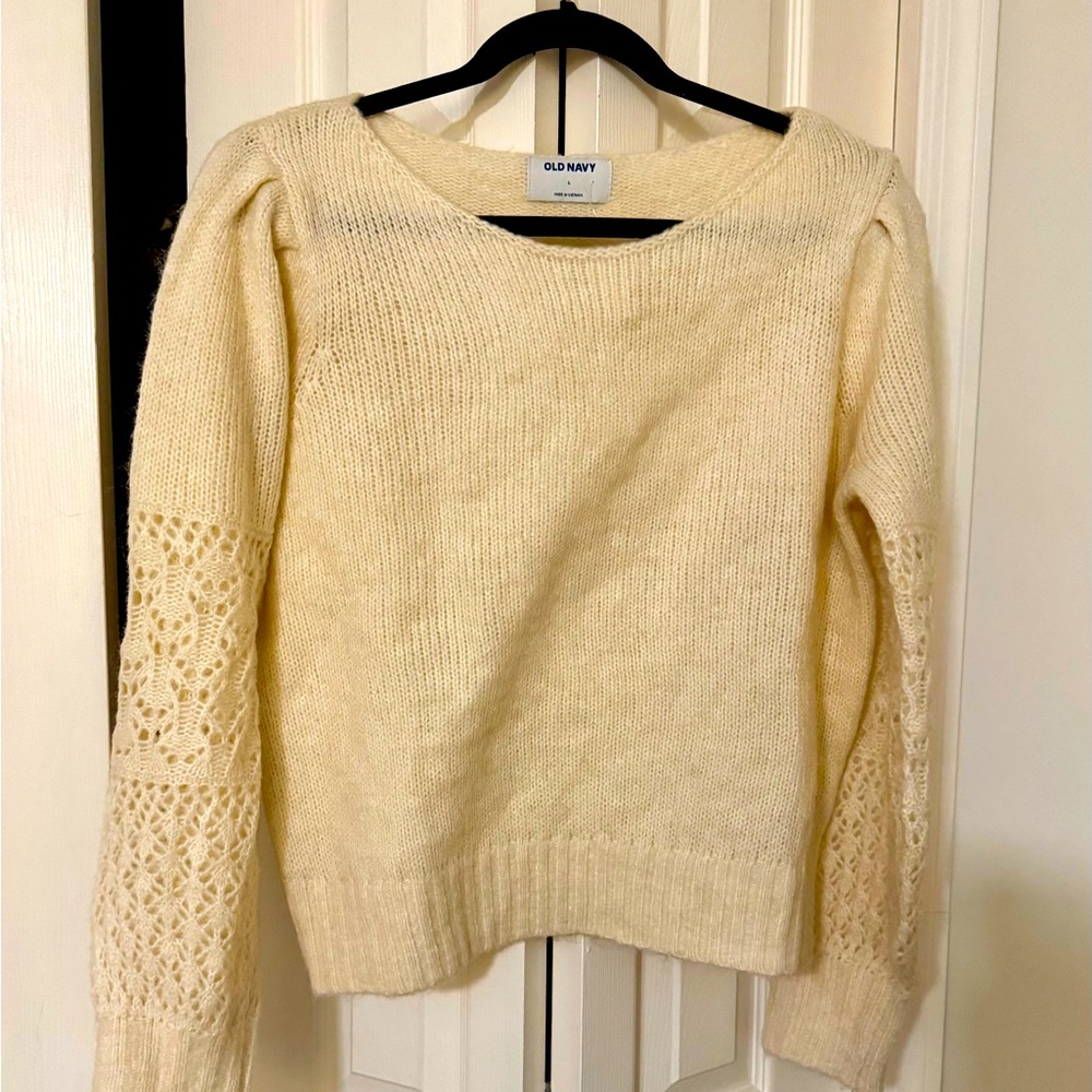 Old Navy Cream Sweater with Sleeve Details